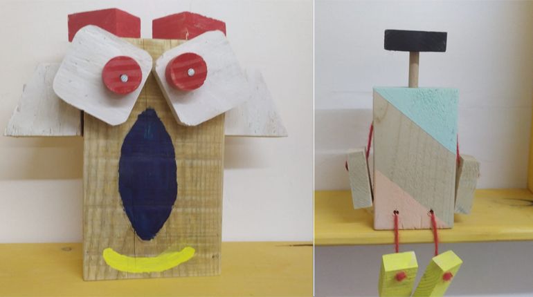 הרובוט הדמיוני שלי - סדנת יצירה לילדים מעץ ממוחזר